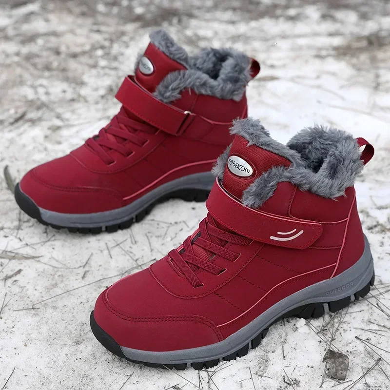 Womens ankle boots waterproof and warm snow boots womens anti slip hiking shoes womens sports shoes comfortable couple shoes womens 2024 240615