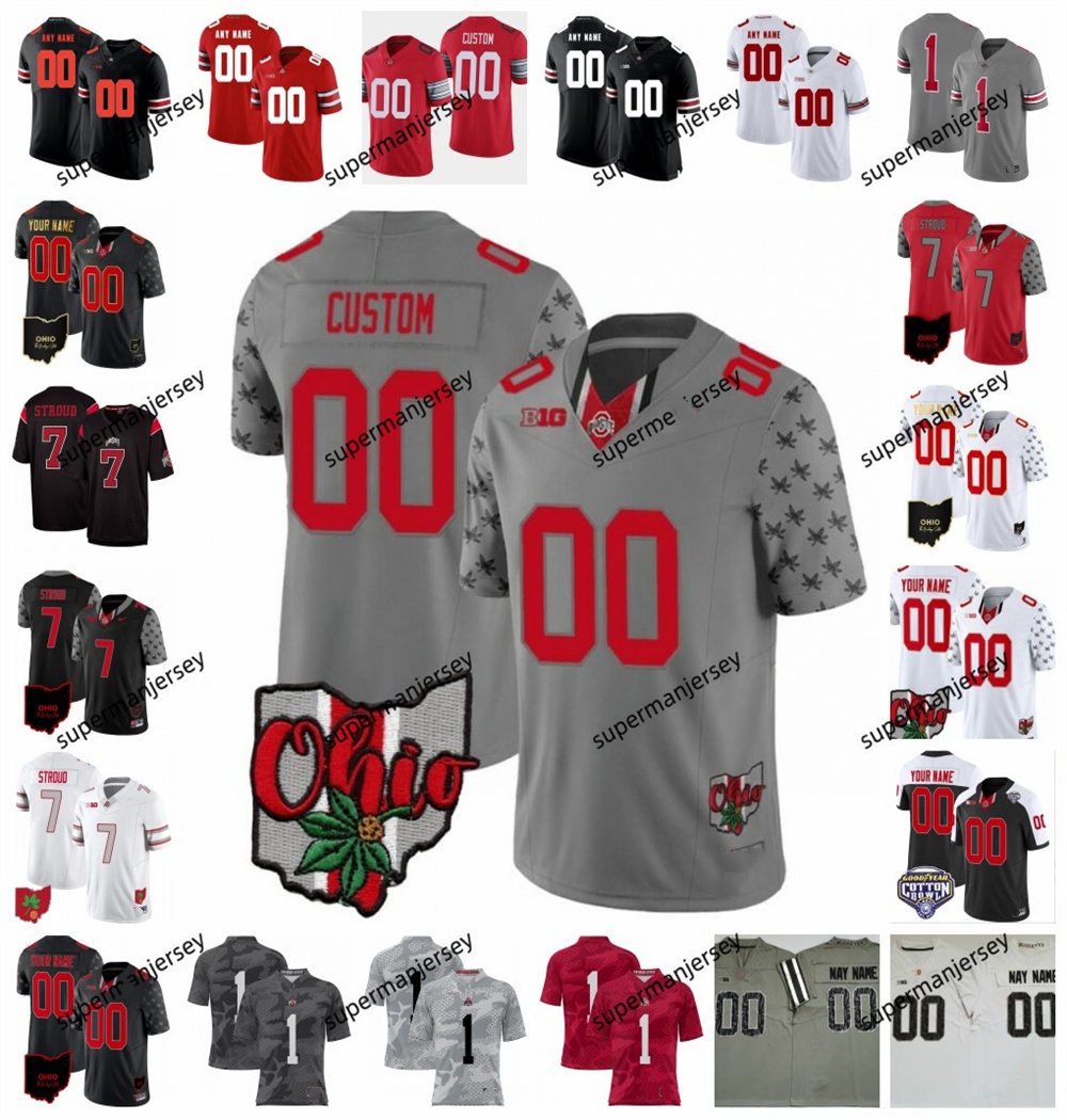 Marvin Harrison Jr. OSU Ohio State Buckeyes 2024-25 Gray NCAA Football Jersey 7 C.J. Stroud Justin Fields Chris Olave Joey Bosa TreVeyon Smith-NjigbaHenderson men women