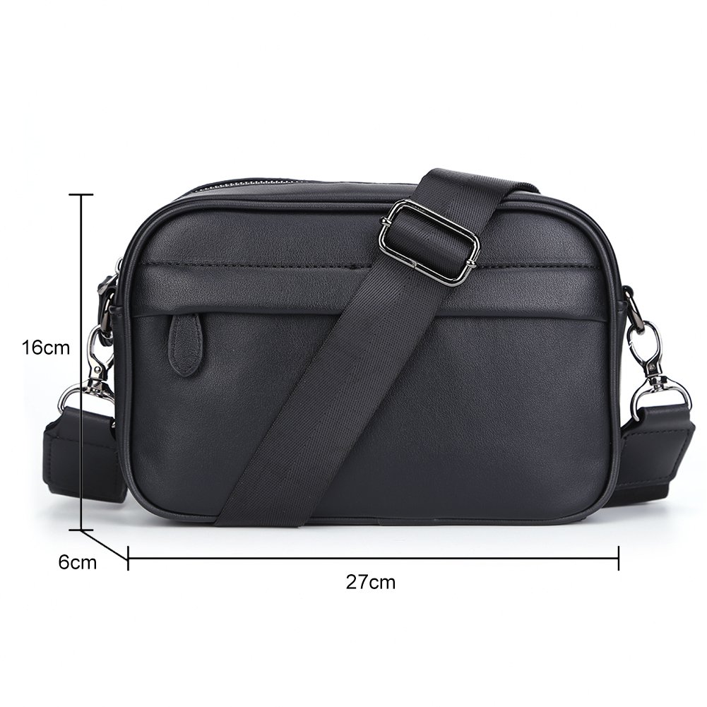 Casual Men's Business Shoulder Genuine PU Leather Messenger Wide Strap Crossbody Square Plaid Designer Male Sg Bag | 2024 Collection 4 19636