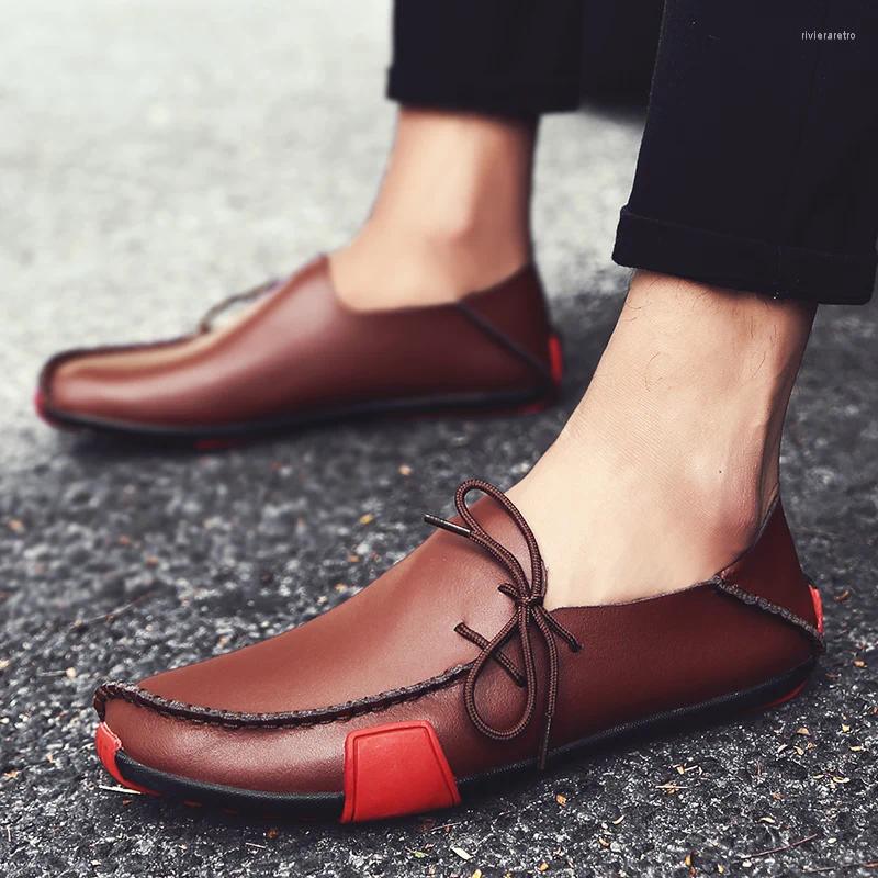 Casual Shoes Men Loafers Leather Handmade Moccasins Comfortable Driving Sneakers Male Designer Design Footwear