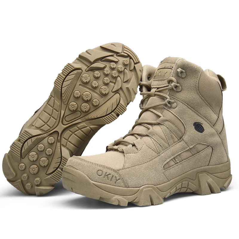 Tactical Men's Waterproof Desert Ankle Boots for Hiking, Climbing, and Outdoor Work