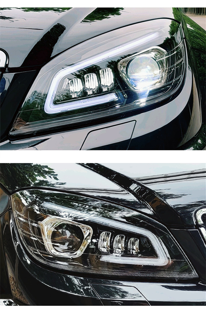 For Benz W204 C300 C260 C200 2007-2010 Headlight DRL Turn Signal High Beam Lens Dynamic Signal Head Lamp