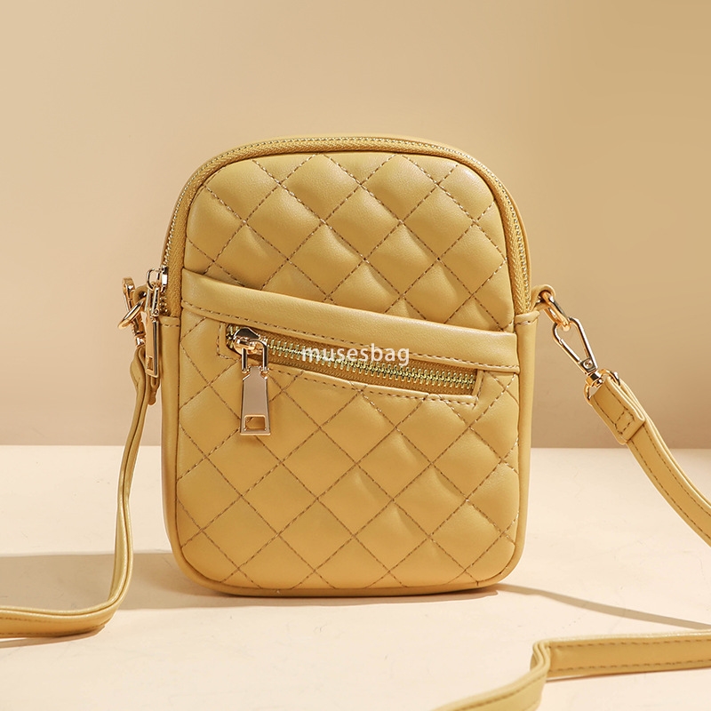 High quality women's designer temperament high-end mini phone bag fashionable and practical multifunctional trend diamond grid single shoulder cr