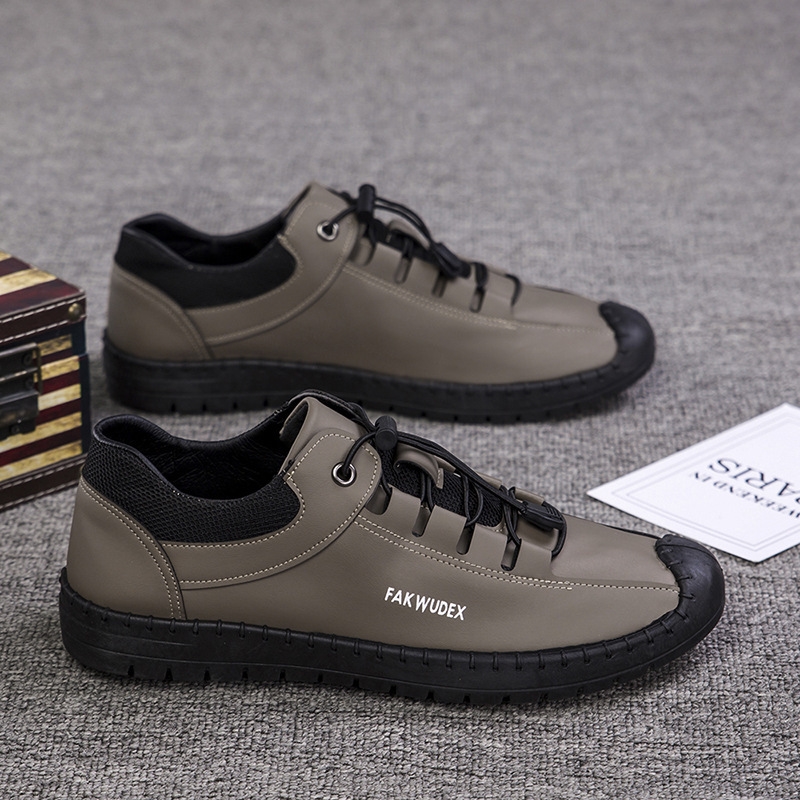Breathable bean for men driving Korean fashion youth student shoes