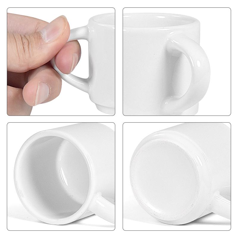 2.5oz Mini Sublimation Mugs Blank Ceramic Mugs Ceramic Coffee Mugs Sublimation Blanks Classic Cup for Coffee Milk Hot Cocoa Tea Latte for DIY