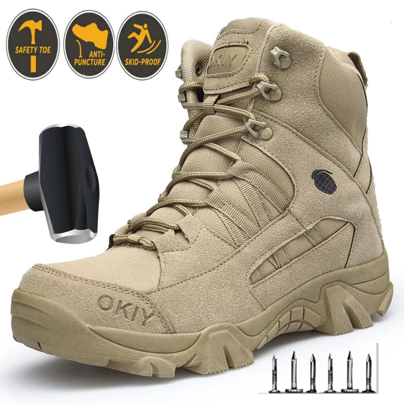 Tactical Men's Waterproof Desert Ankle Boots for Hiking, Climbing, and Outdoor Work
