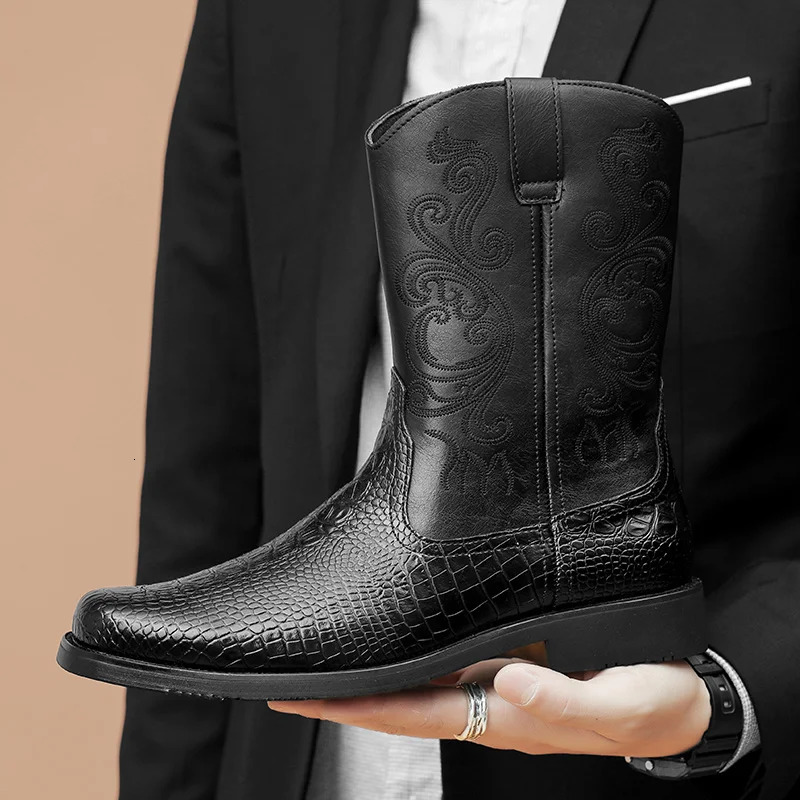 British style mens mixed color Chelsea boots autumn mens winter shoes round toe zippered ankle boots warm and non slip mens shoes 240615