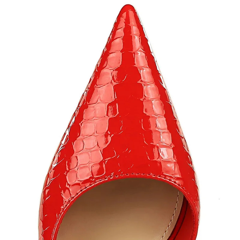 Elegant Women 8cm High Heels Pumps Pointed Toe Shallow Low Heels Lady Serpentine Patent Leather Wedding Evening Party Pink Shoes 240617