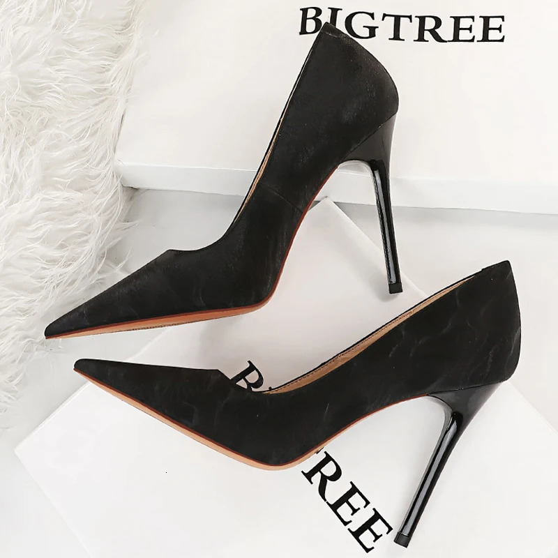 BIGTREE Shoes Retro Women Pumps Pointed Toe Stiletto High Heels Womens Sexy Nightclub Shoes New Heels Shoes Female Pumps 240617