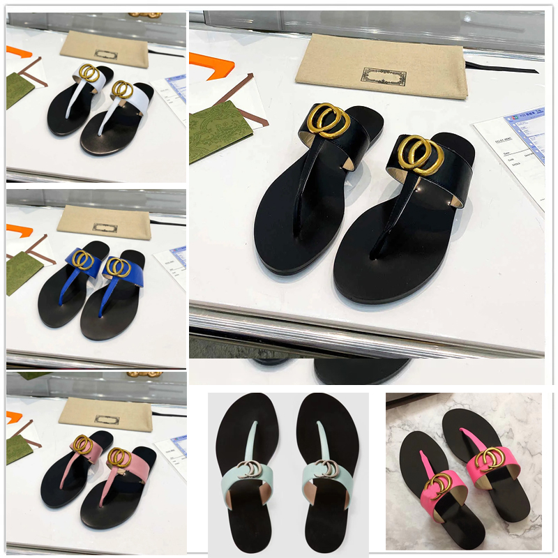 summer luxury womens sandals slippers shoes unisex thick bottom flat flip flops men and womens slides hotel outdoor casual sandals large size with bag box 3545