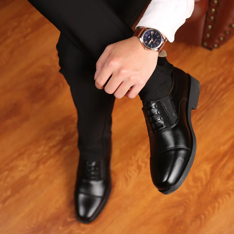 Mens Classic Dress Shoes Formal Oxford Business Office Wedding Shoes Wearing Elegant Casual Leather Zapatos Brock Mens Flat Shoes 240615
