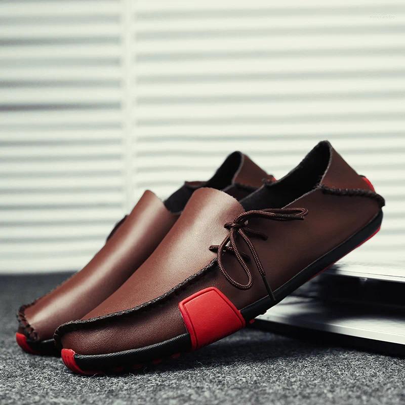 Casual Shoes Men Loafers Leather Handmade Moccasins Comfortable Driving Sneakers Male Designer Design Footwear