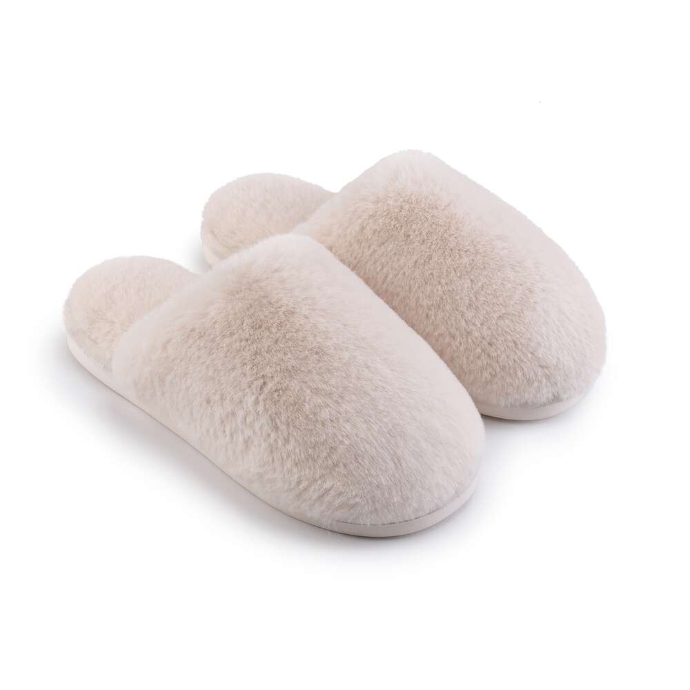 2023 Memory Foam Furry Faux Winter Fur Bedroom Cozy Slide Slippers for Men's