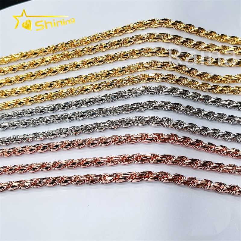 price gold 6mm solid sterg sier vvs moissanite chains men rope chain