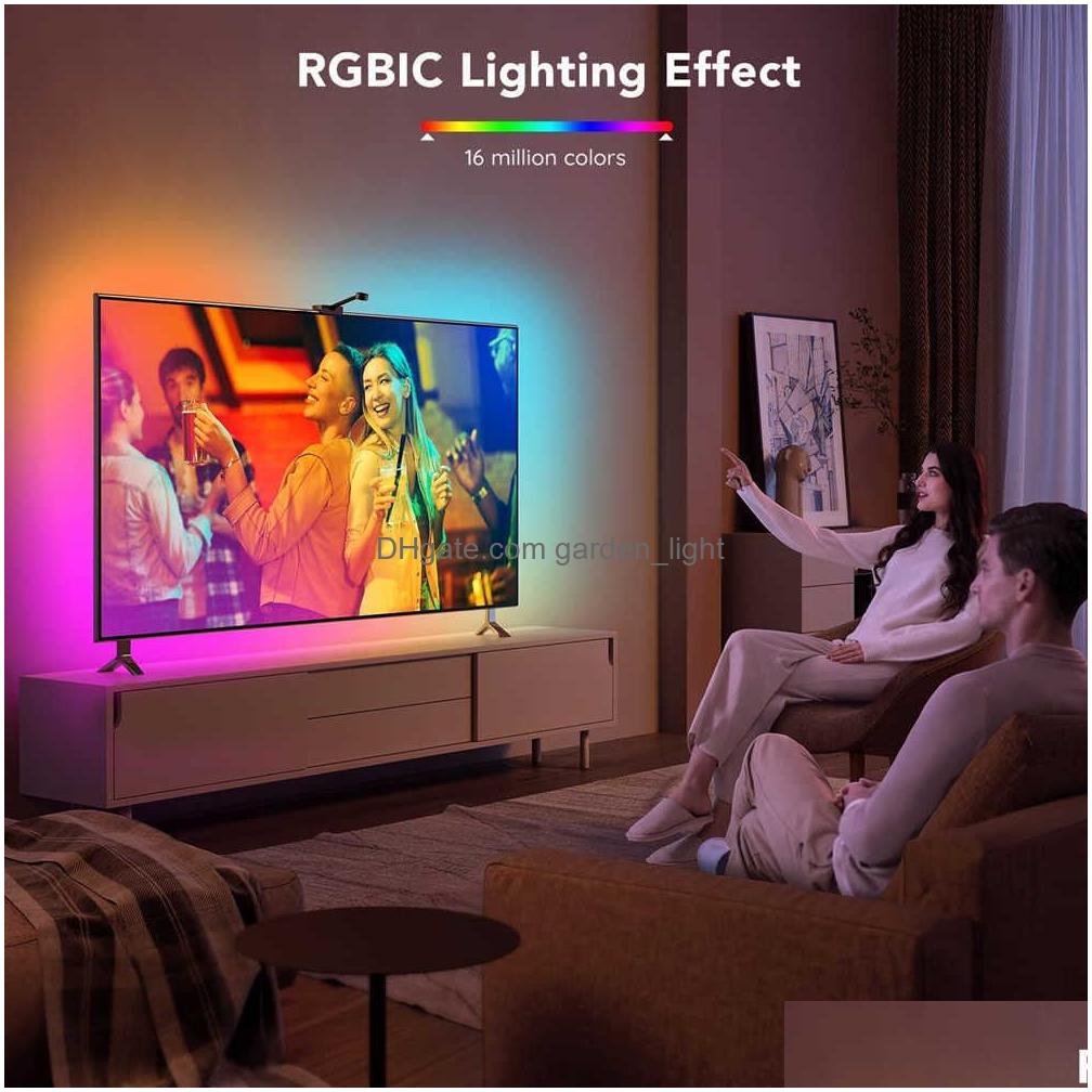 Strips Smart Led Sync Tv Backlight Ws2811 Strip Light Wifi App Tuya Control Ambiligh Sn Synchronization Lamp For Game Room Pc Drop D Dhxfg hronization