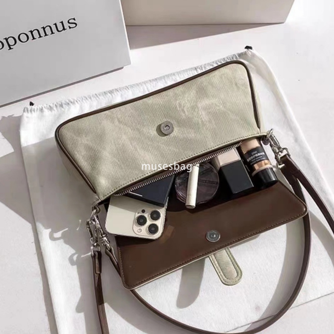 High end fashion street trend daily matching denim stick bag for women's new high-end texture niche original crossbody shoulder underarm bag