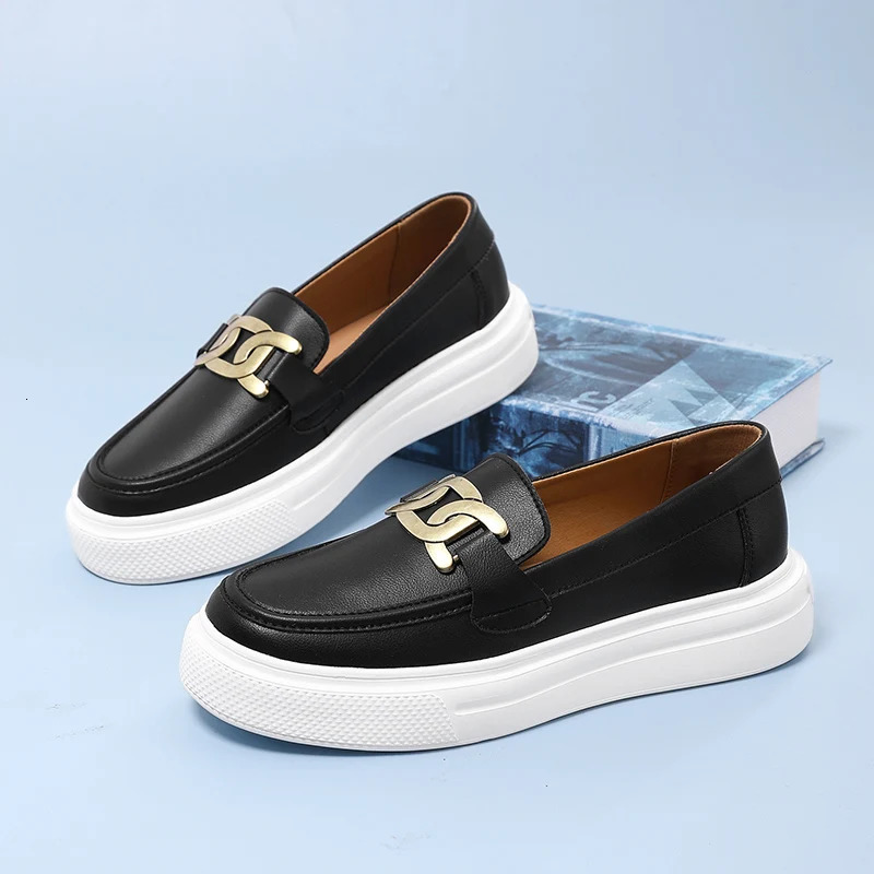 Classic Black Mens Loafers Shoes Comfortable Leather Platform Shoes Men Slip-on Casual Shoes for Men Footwear Mocasines Hombre 240617