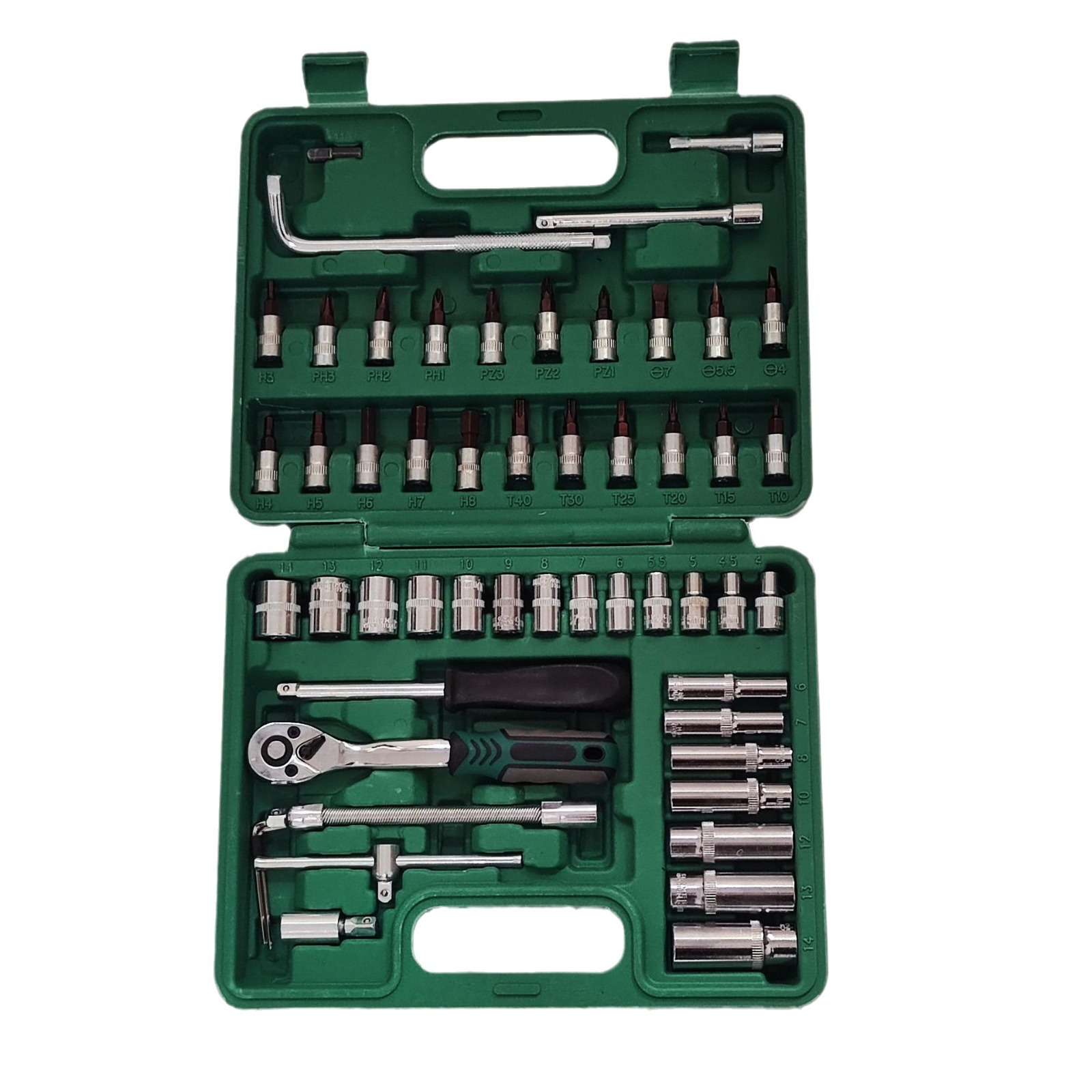 Professional General Purpose Hand Toolset - Includes 54 CR-V 1/4'' Ratcheting Wrenches & Screwdrivers