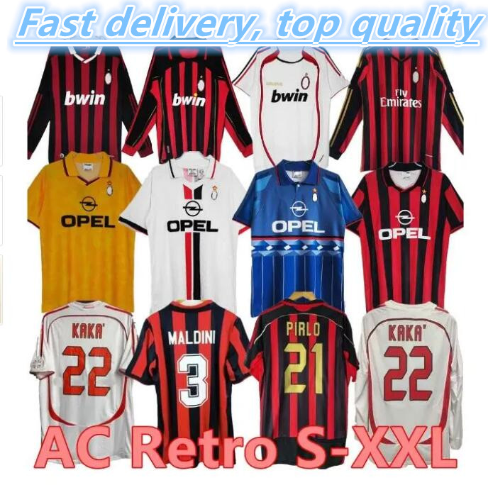 AC Retro Soccer Jerseys 1990 2000 2006 2007 2009 2010 2012 MILAN football shirt Gullit 1988 1996 97 milans Van Basten KAKA Inzaghi RONALDINHO Vintage Classics jerseys