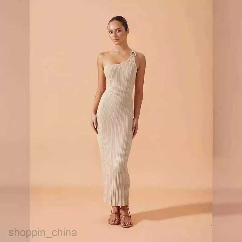 Basic Casual Women Dresses New sexy single piece camisole high waisted vertical knitted dress buttocks wrapped skirt pencil skirt vacation beach skirt