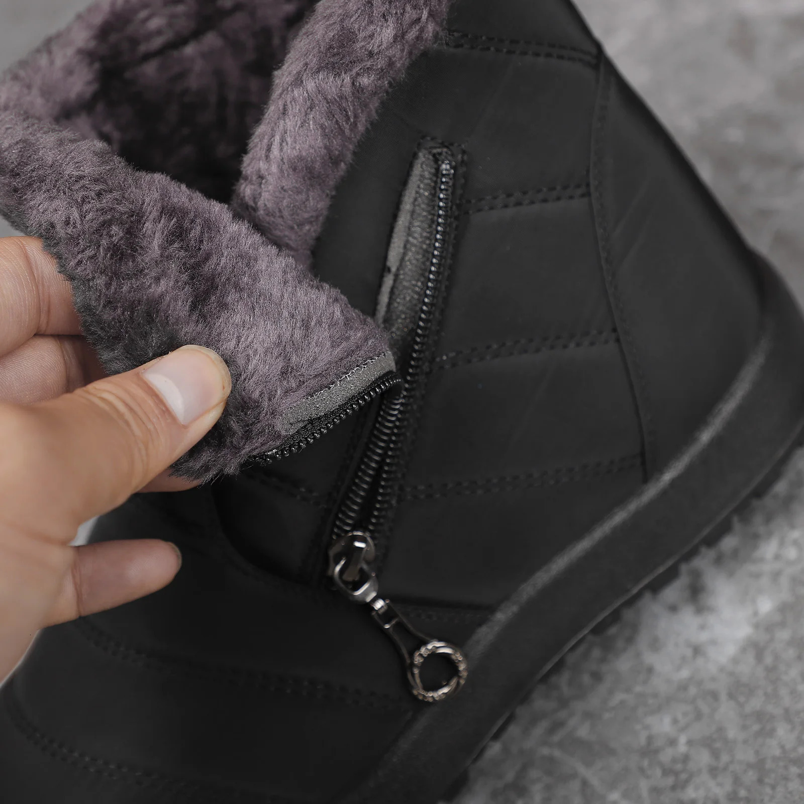 Womens waterproof ankle boots womens winter shoes warm snow boots womens zippered Botines winter Botas Mujer 240615