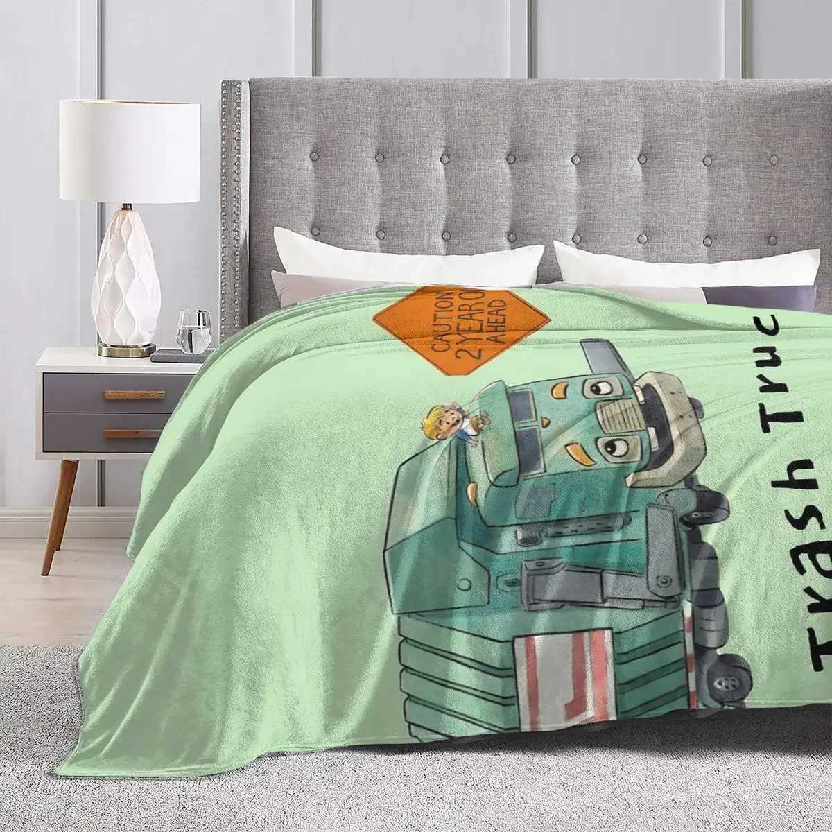Blankets Flannel Throw Blanket Trash Truck Cartoon Netflix Blankets Soft Bedspread Warm Plush Blanket for Bed Living room Picnic TravelL406
