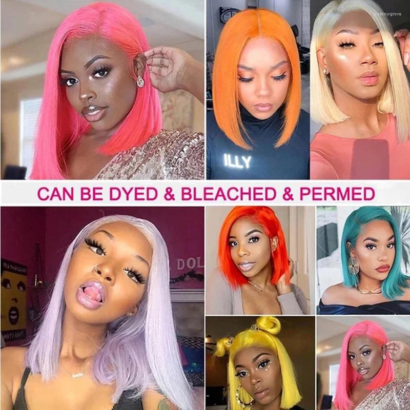 13X4 613 Blonde Bob Hair Wig Human Hd Lace Frontal Brazilian Straight Front For Black Women