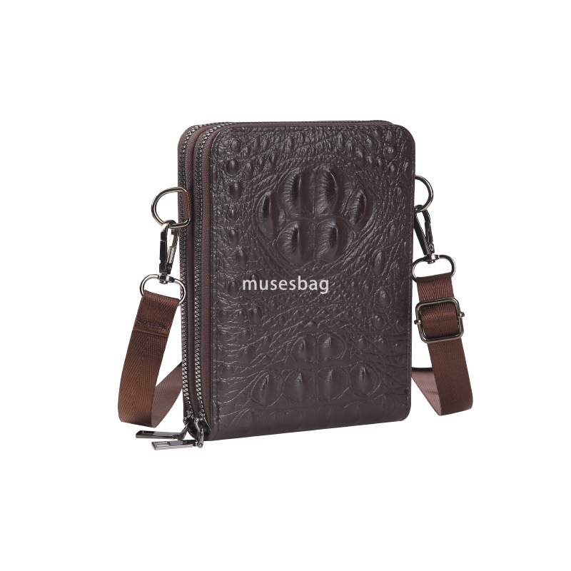 High quality classic large capacity casual shoulder crossbody bag by European and American men's designers, fashionable multi-layer embroidery an
