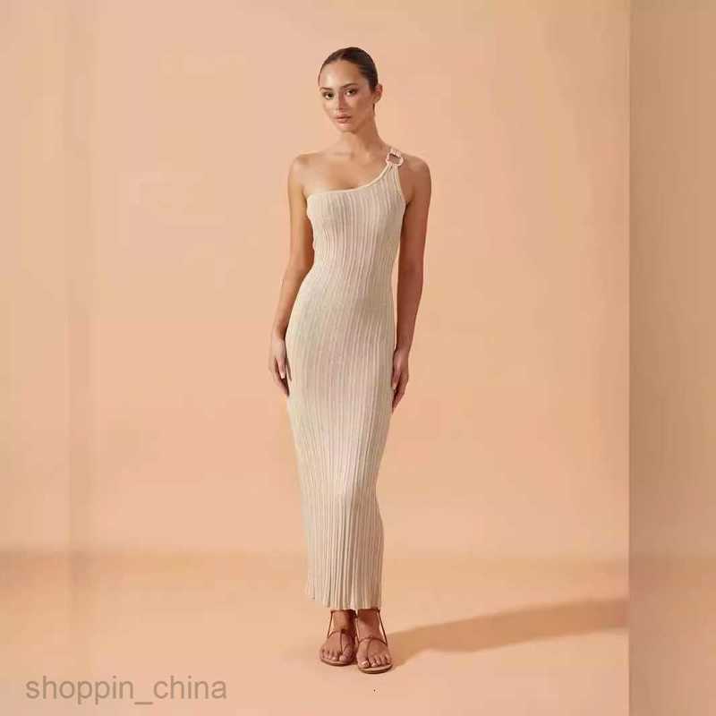 Basic Casual Women Dresses New sexy single piece camisole high waisted vertical knitted dress buttocks wrapped skirt pencil skirt vacation beach skirt