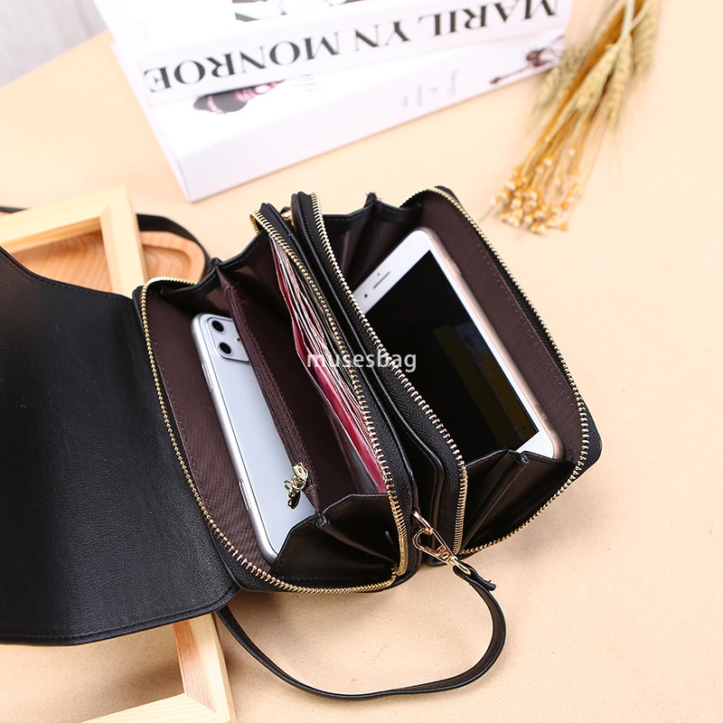 Designer Women's High Quality Classic Retro Multi functional Wallet Korean Edition Multi Card Handheld Bag Large Capacity Casual Shoulder Bag Mob