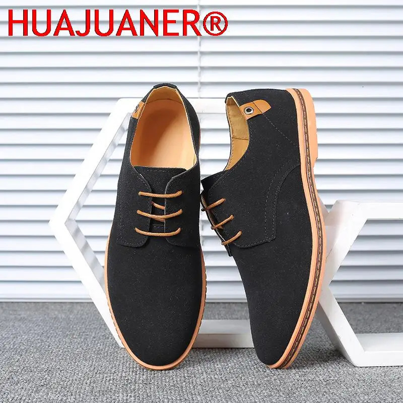Spring Suede Leather Mens Shoes Oxford Casual Shoes Classic Sports Shoes Comfortable Footwear Dresses Large Size Apartments 240615