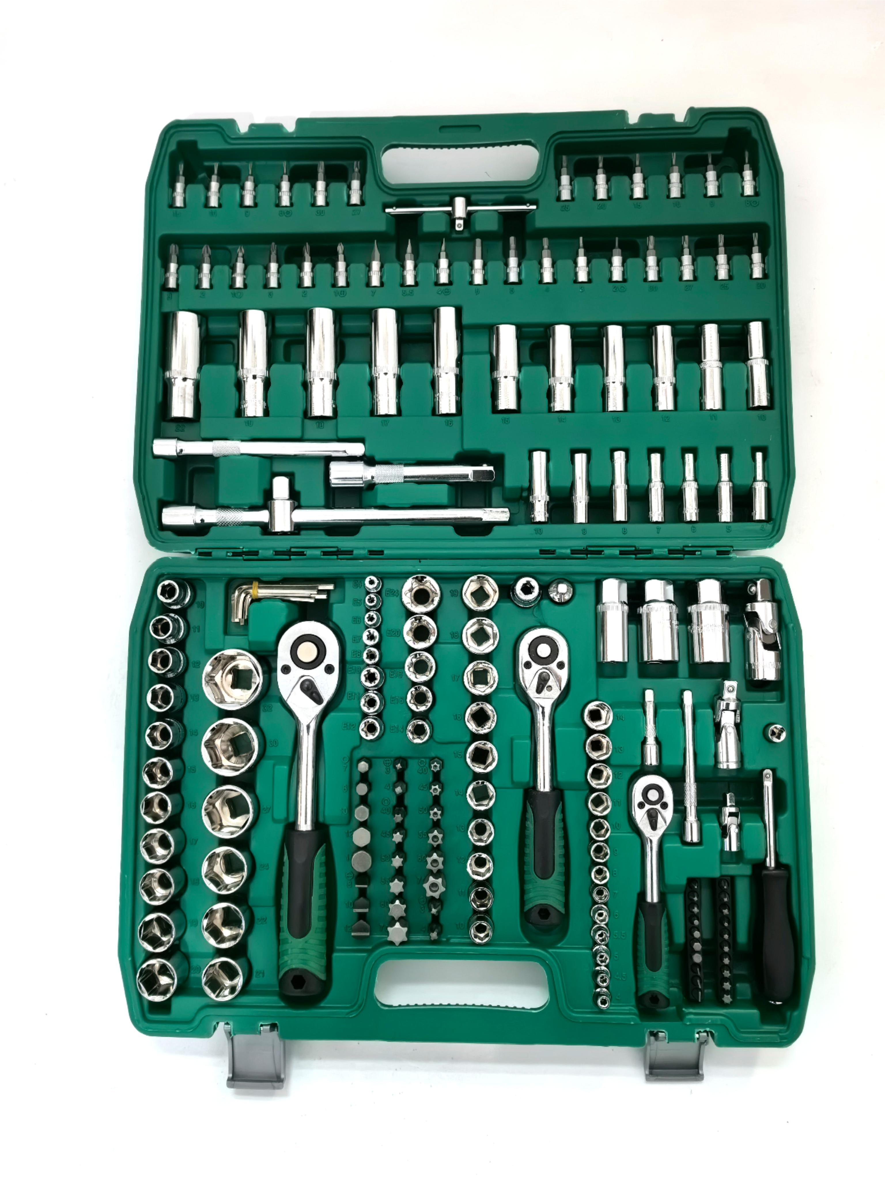 Multi-Functional 172pc Ratchet Wrench Socket Kit for Professional Auto Maintenance & DIY Household Use with Portable Toolbox