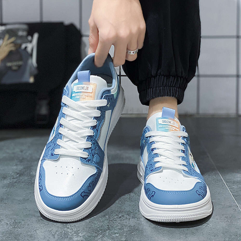 Summer Graffiti Skateboard Flat White Leisure Men's Casual Shoes Mesh Custom Designer Sneakers