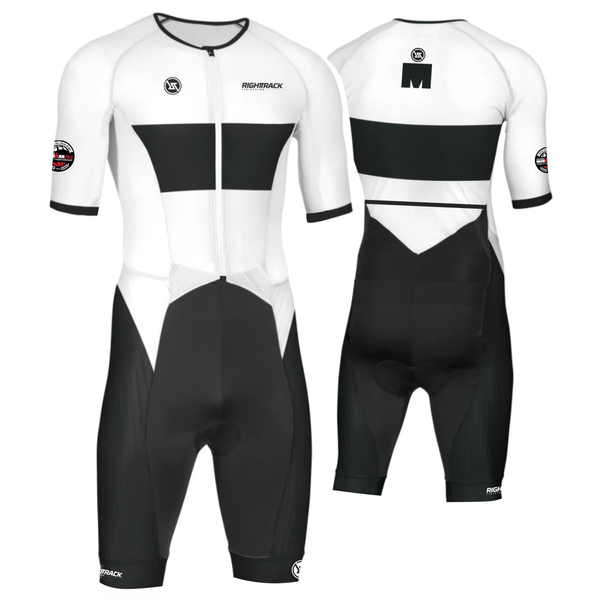 RIGHTTRACK Trisuit Mens Summer Triathlon Race Short Sleeve Skinsuit Clothing Swimming Cycling Running Competition Apparel 240620