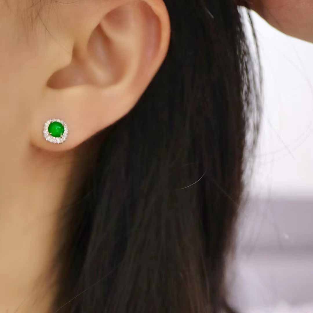 Sterg Stud Women, Sier Simple Fashion Jewelry, Emerald Agate CZ Dia Gemstone Earrings for Party, Lover's Gift