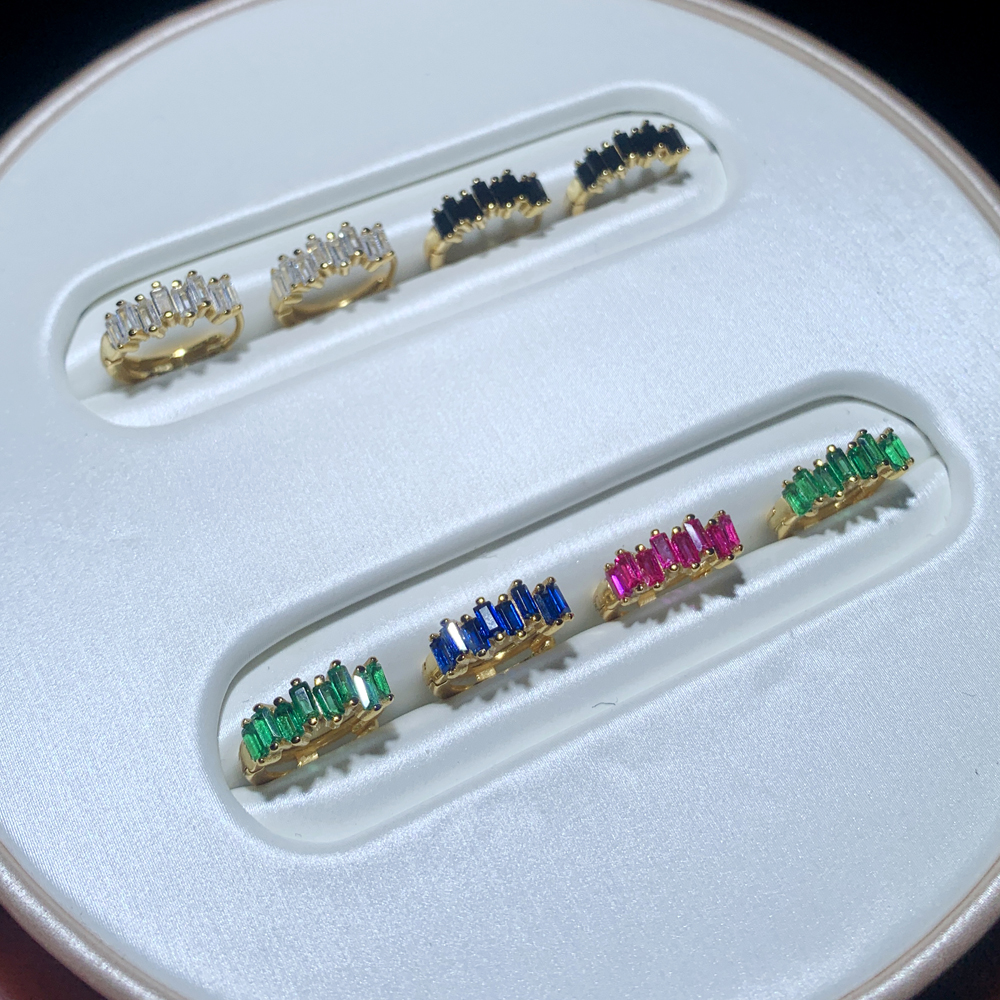 Sterg Sier Rainbow Zircon Hoop Earrings | Bg CZ Hie Hoops for Women