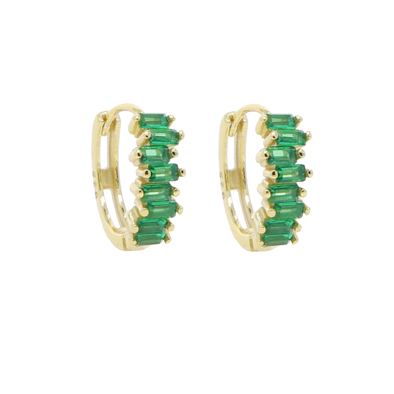 Sterg Sier Rainbow Zircon Hoop Earrings | Bg CZ Hie Hoops for Women