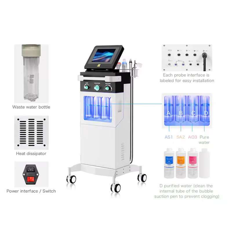 10-in-1 Beauty Dermabrasion Skin Rejuvenation Beauty Machine Ultrasonic Beauty Lifting Skin Moisturizing Deep Cleaning Whitening Beauty Salons Equipme