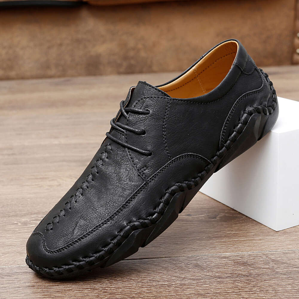 Men New Summer Leather Casual Fashion Soft Loafers Moccasins Breathable Slip On Driving Shoes Big Size Ddmysaturn