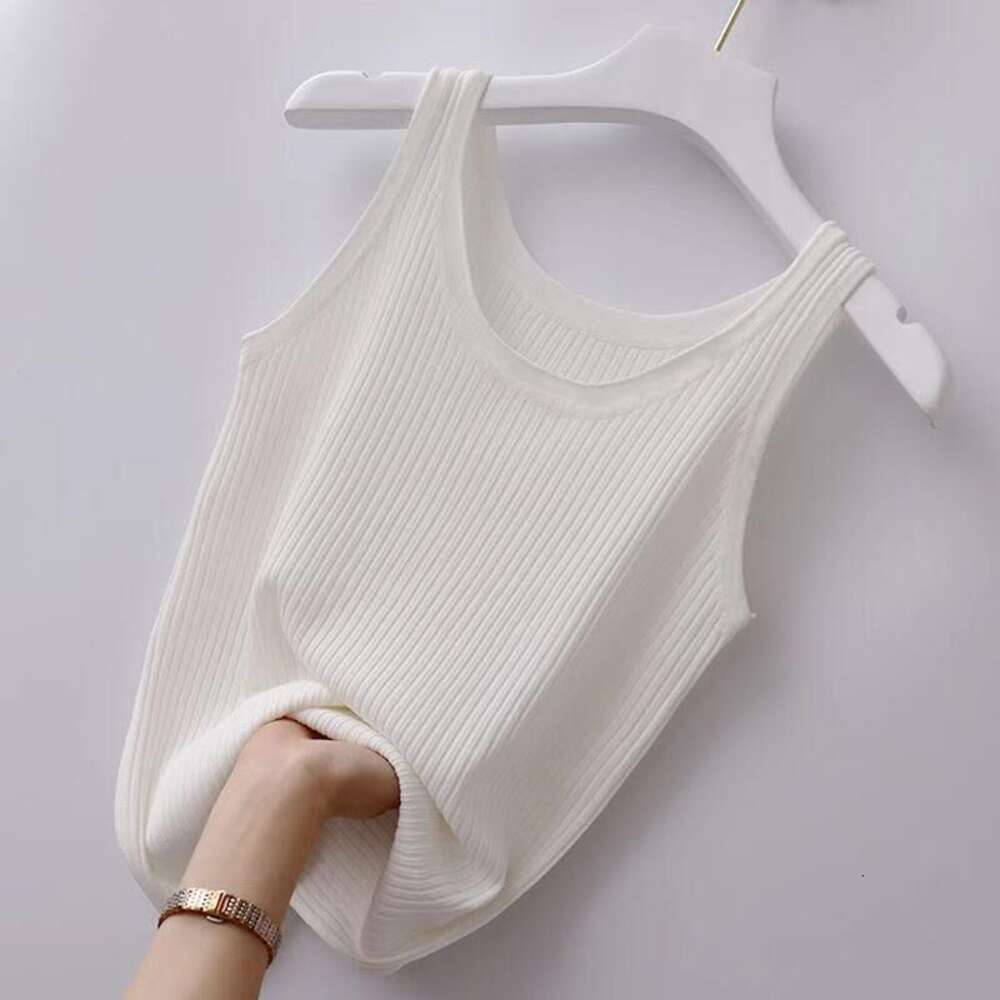 Ice thread vest in large size, slim fit external wear, and a camisole bottom for women with thin sleeveless sleeves