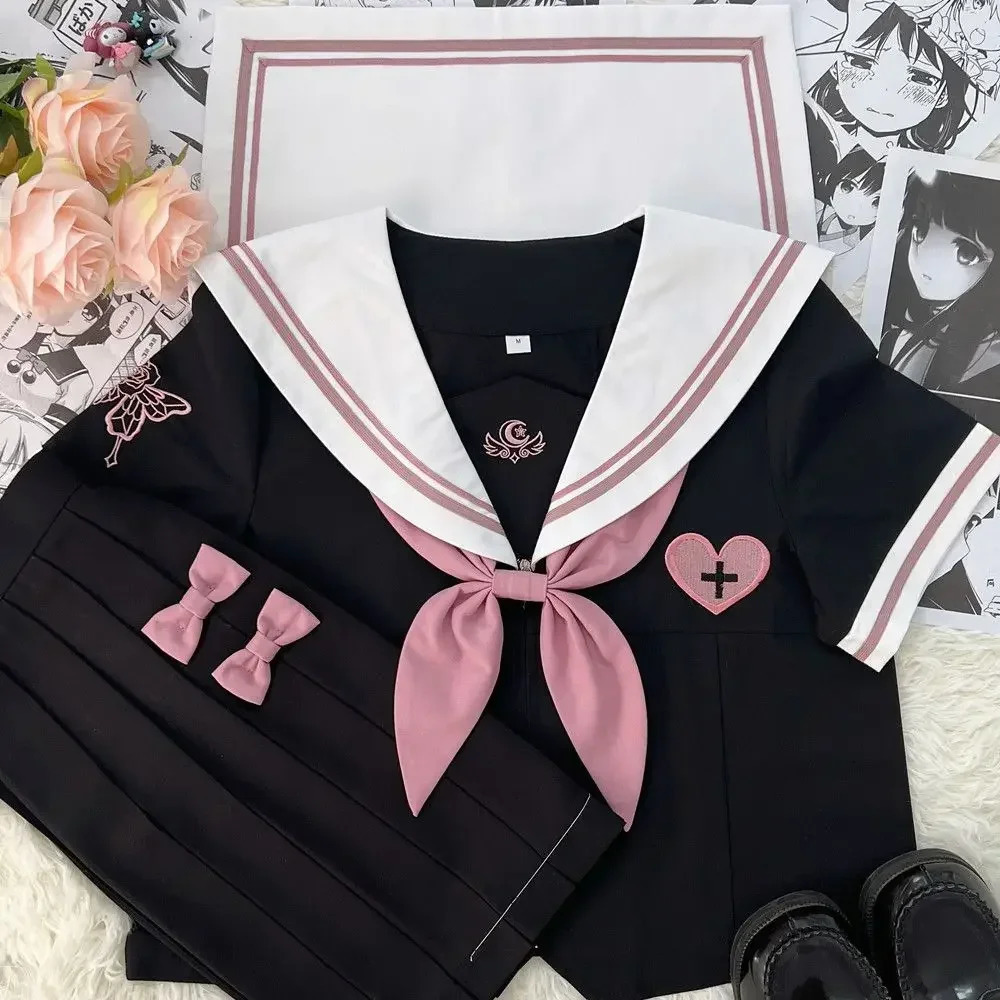 JK Korean uniform suit Japanese student pleated skirt college style school outfits women Sailor outfit cosplay japanese 240617