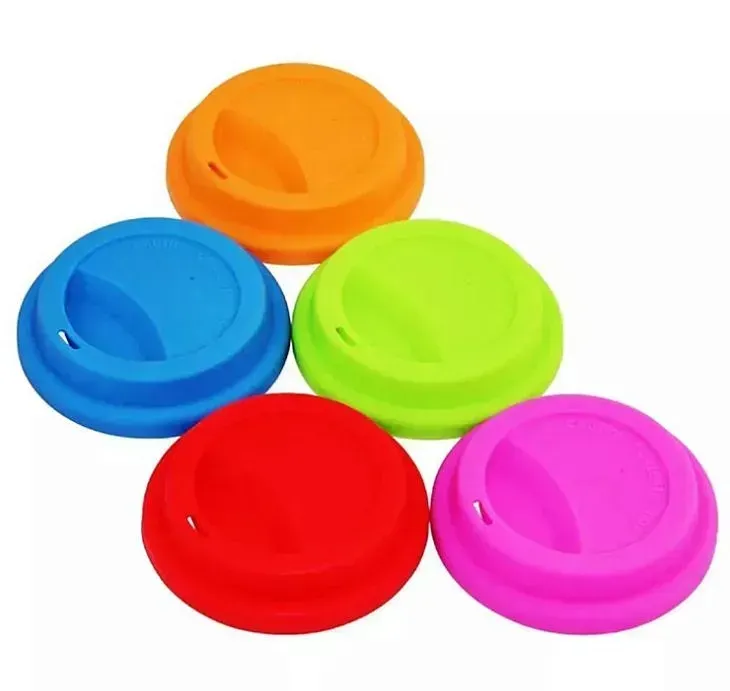 Silicone Cup Lids 9cm Anti Dust Spill Proof Food Grade Coffee Mug Milk Tea Cups Cover Seal Lids HJ6.18
