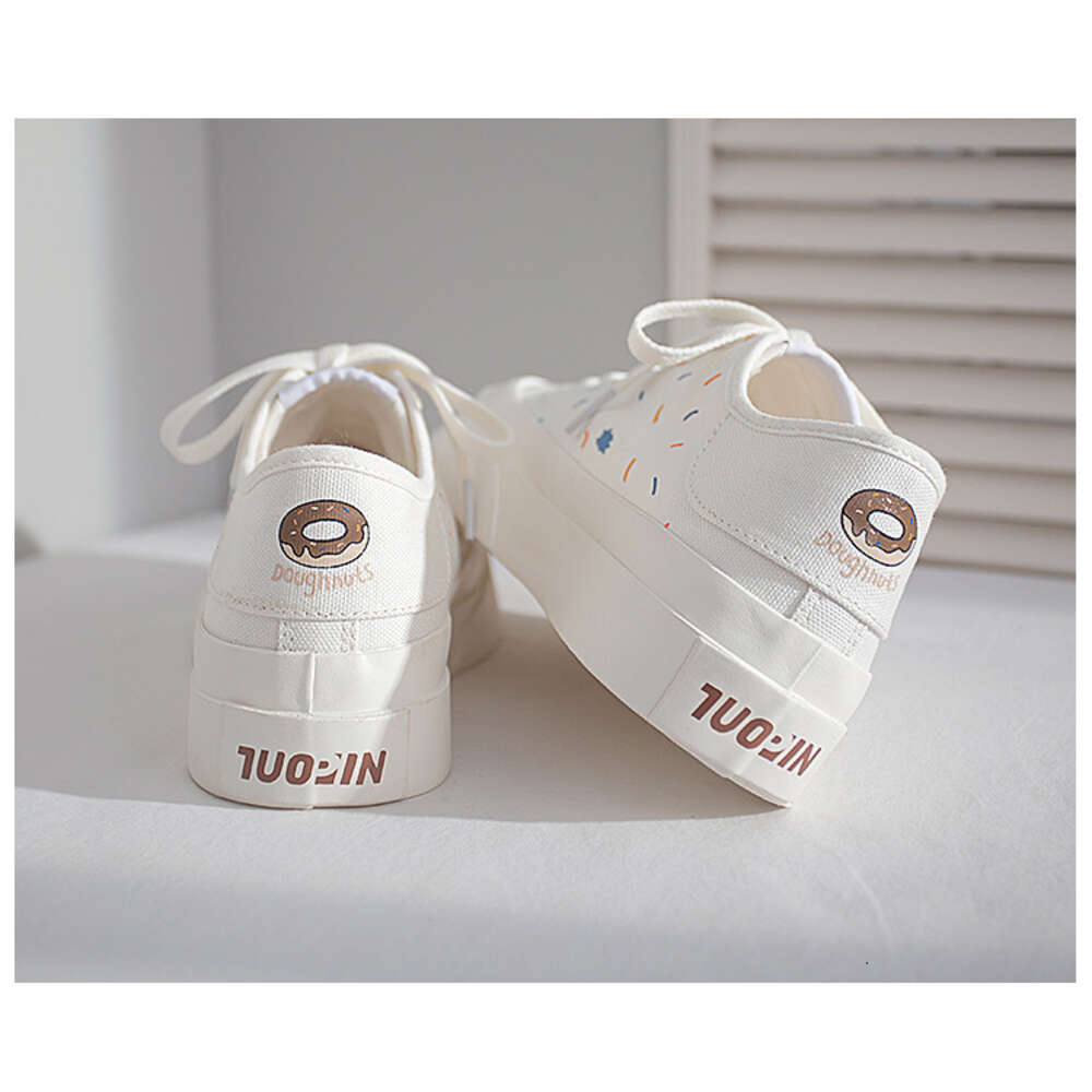 Superone canvas Japanese ugly cute I women's new summer and autumn breathable white shoes
