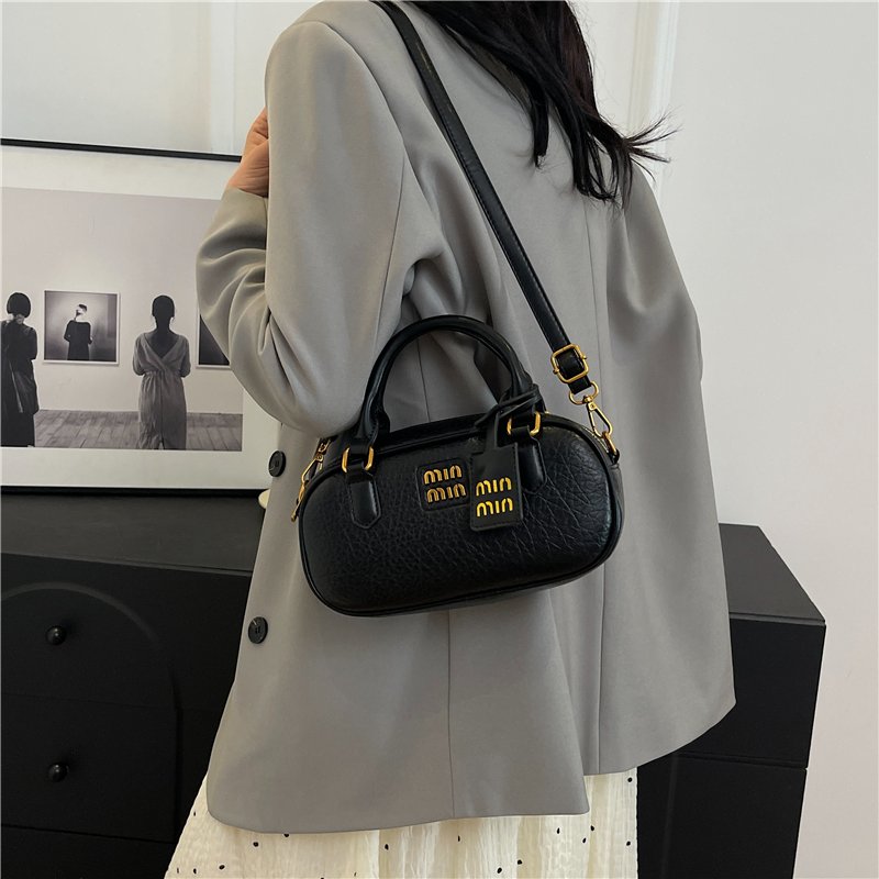 Women's Solid Color Small Square PU Leather Bowg Crossbody Bag 4 730df