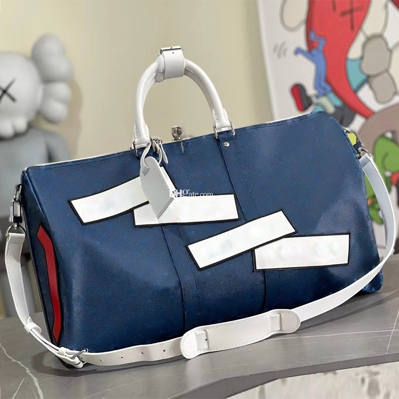 High Quality designer duffel bag men large luggage travel bag 50cm sport totes handbag luxury designer bag leather duffle bag weekend outdoor large capacity