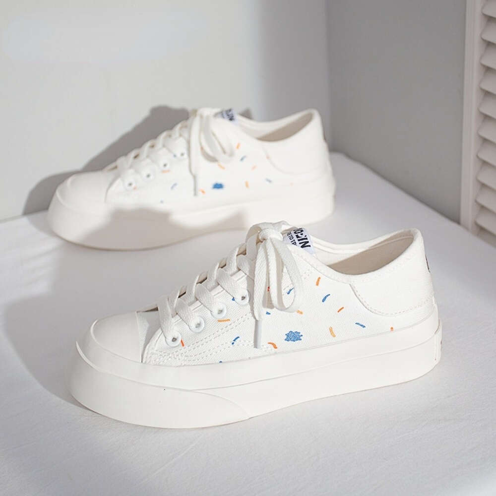 Superone canvas Japanese ugly cute I women's new summer and autumn breathable white shoes