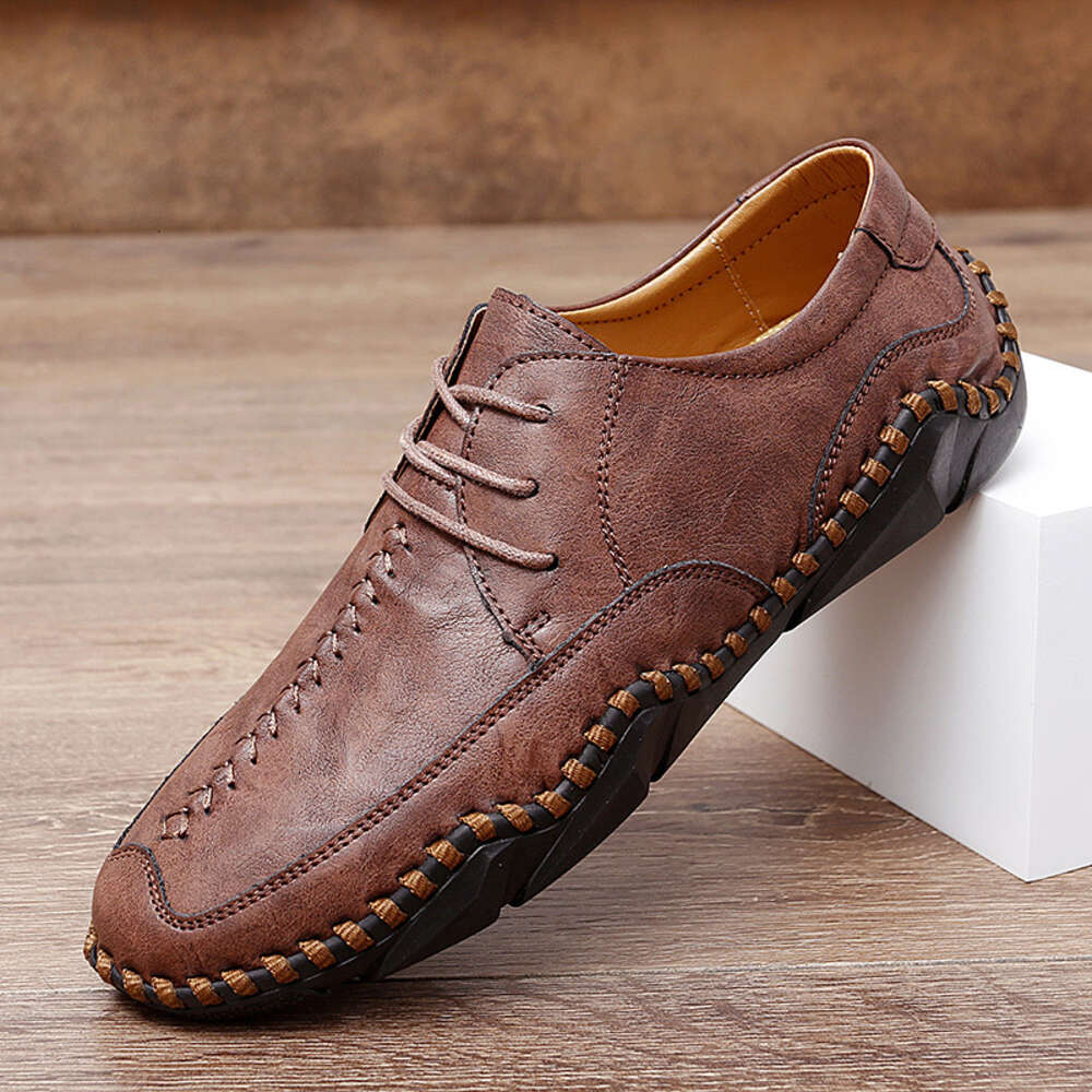 Men New Summer Leather Casual Fashion Soft Loafers Moccasins Breathable Slip On Driving Shoes Big Size Ddmysaturn
