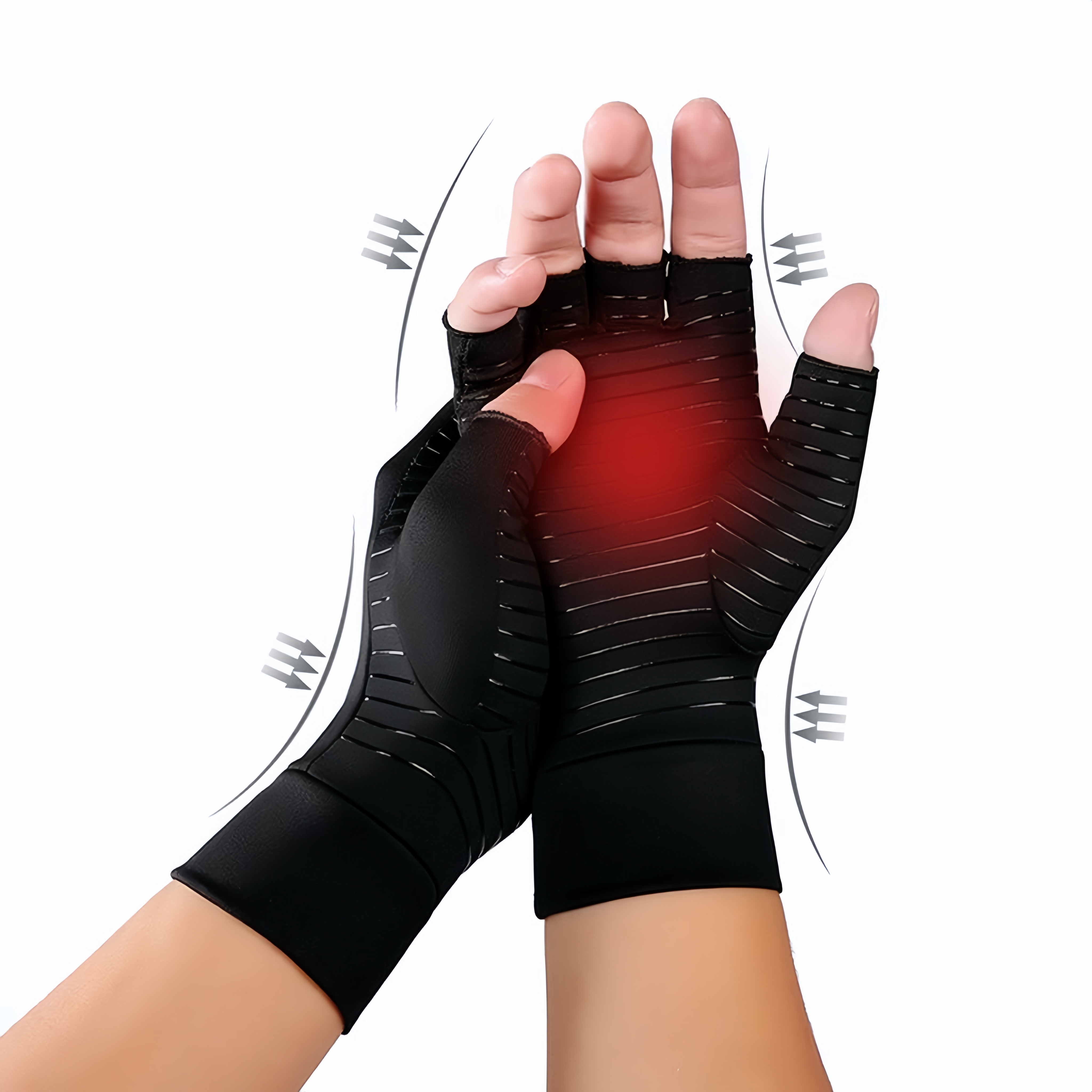 Copper fiber half finger gloves for cycling, outdoor sports, mountaineering, and pressure gloves