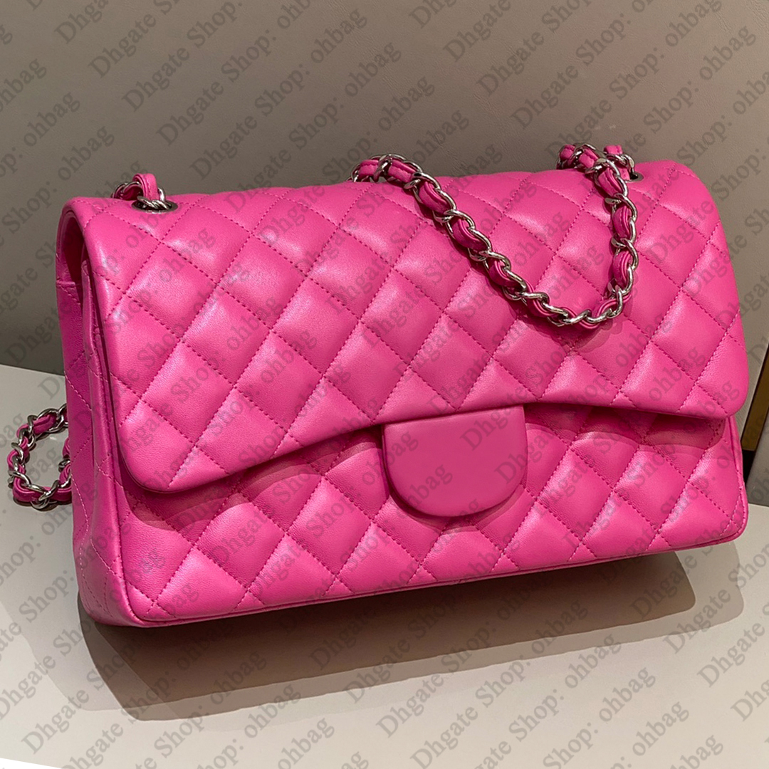 12A Classic Jumbo Flap Bag Designer Bag 30cm Handbags Genuine Leather Caviar Lambskin Bags Hot Pink Quilted Bag Crossbody Purse Luxury Shoulder Chain Bag With Box