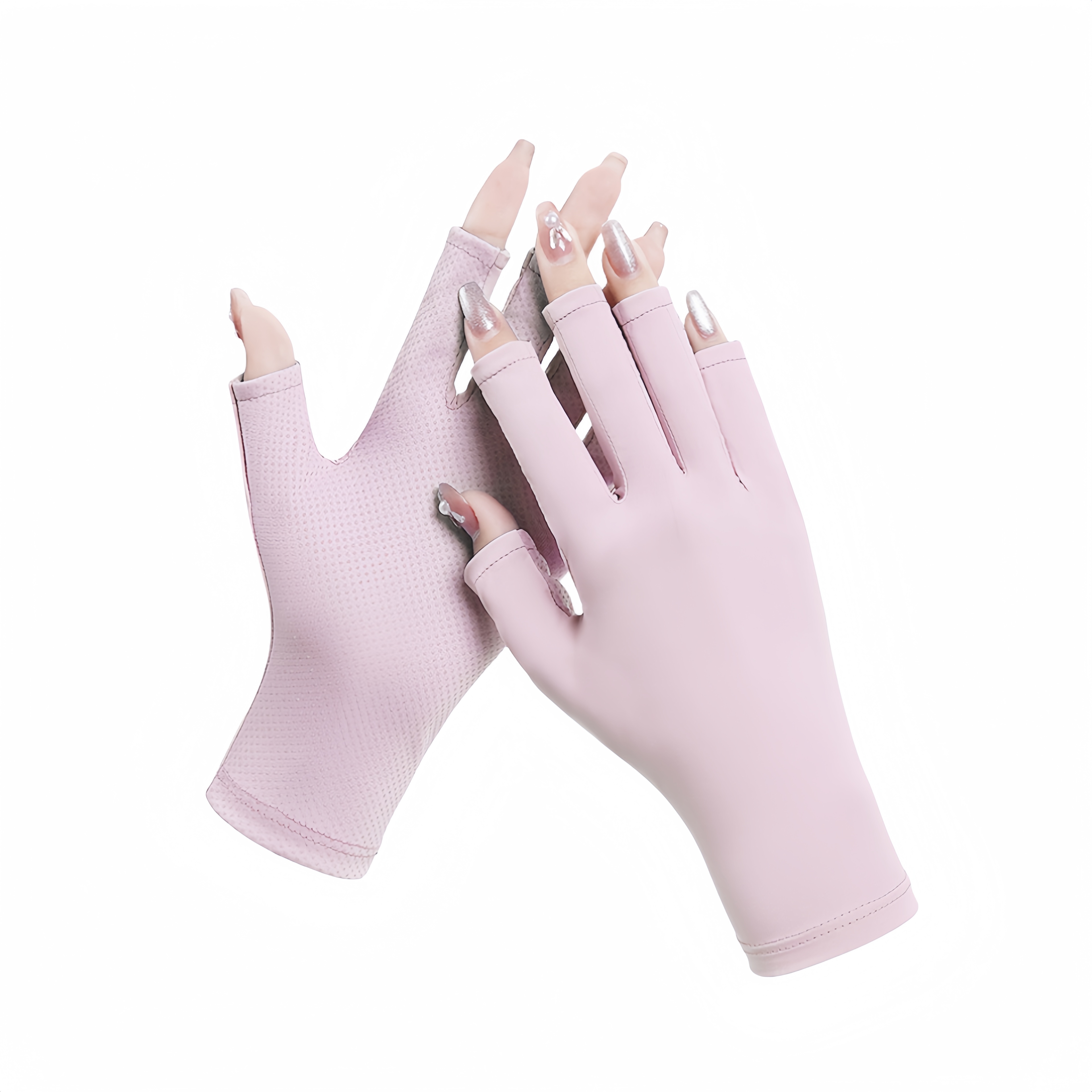 New Nail Gloves Summer Women's Skin friendly Breathable Sunscreen Half Finger Ice Silk Gloves